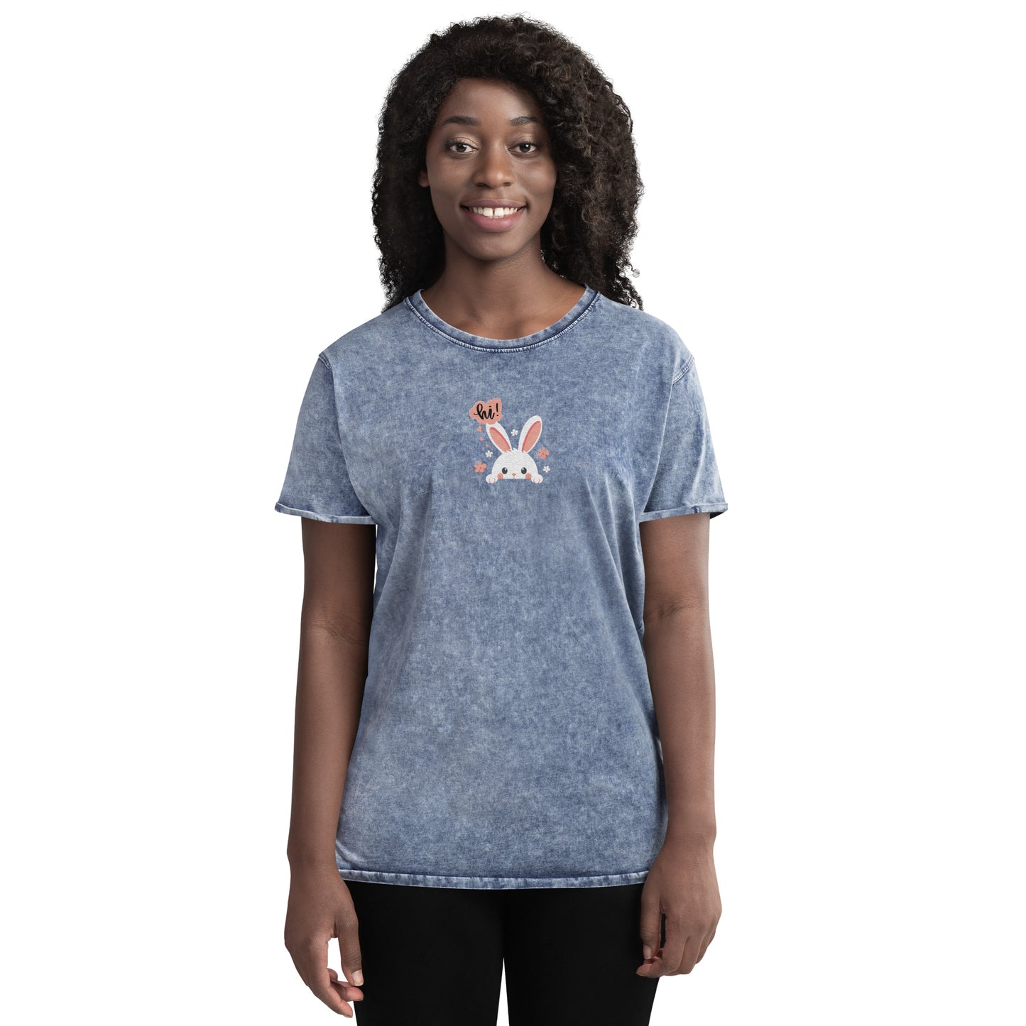 Say Hi To Miss Bunny - Denim T-Shirt